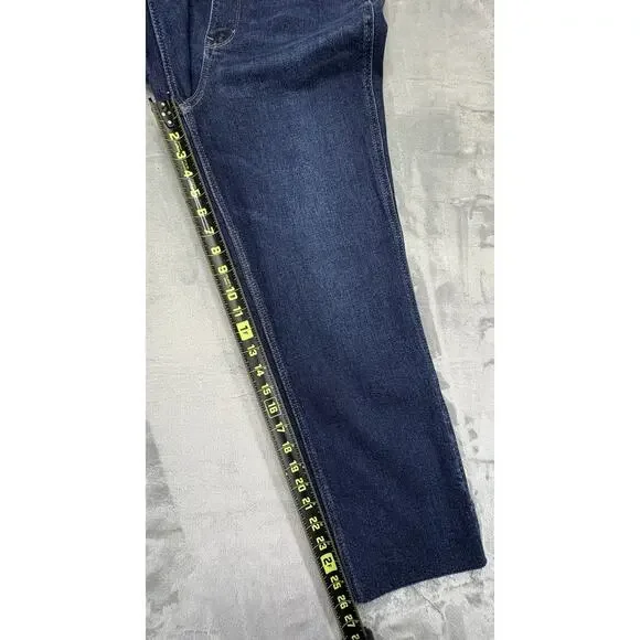 Judy Blue Women’s Cropped Straight Jeans Size 9/29 Cut Ankle Raw Hem Blue Denim - Picture 5 of 11